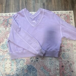 Aerie Light Purple V-Neck Sweater